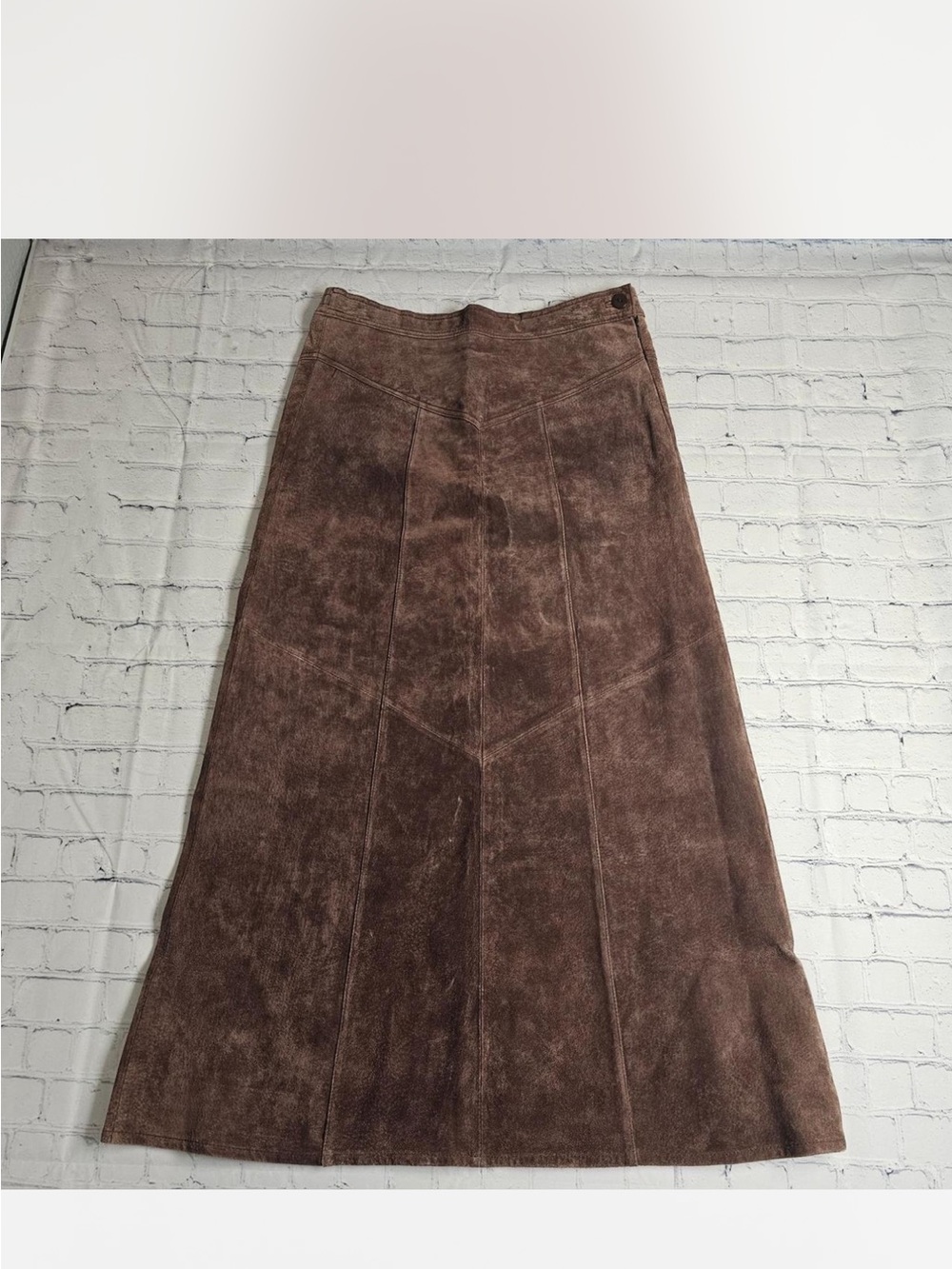 Classic Brown Suede A-Line Skirt